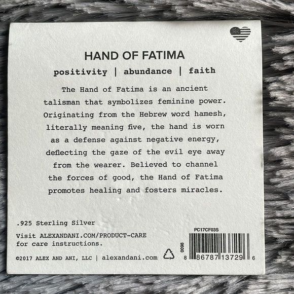Alex and Ani ‘Hand of Fatima’ Sterling Silver Cuff - Picture 5 of 5